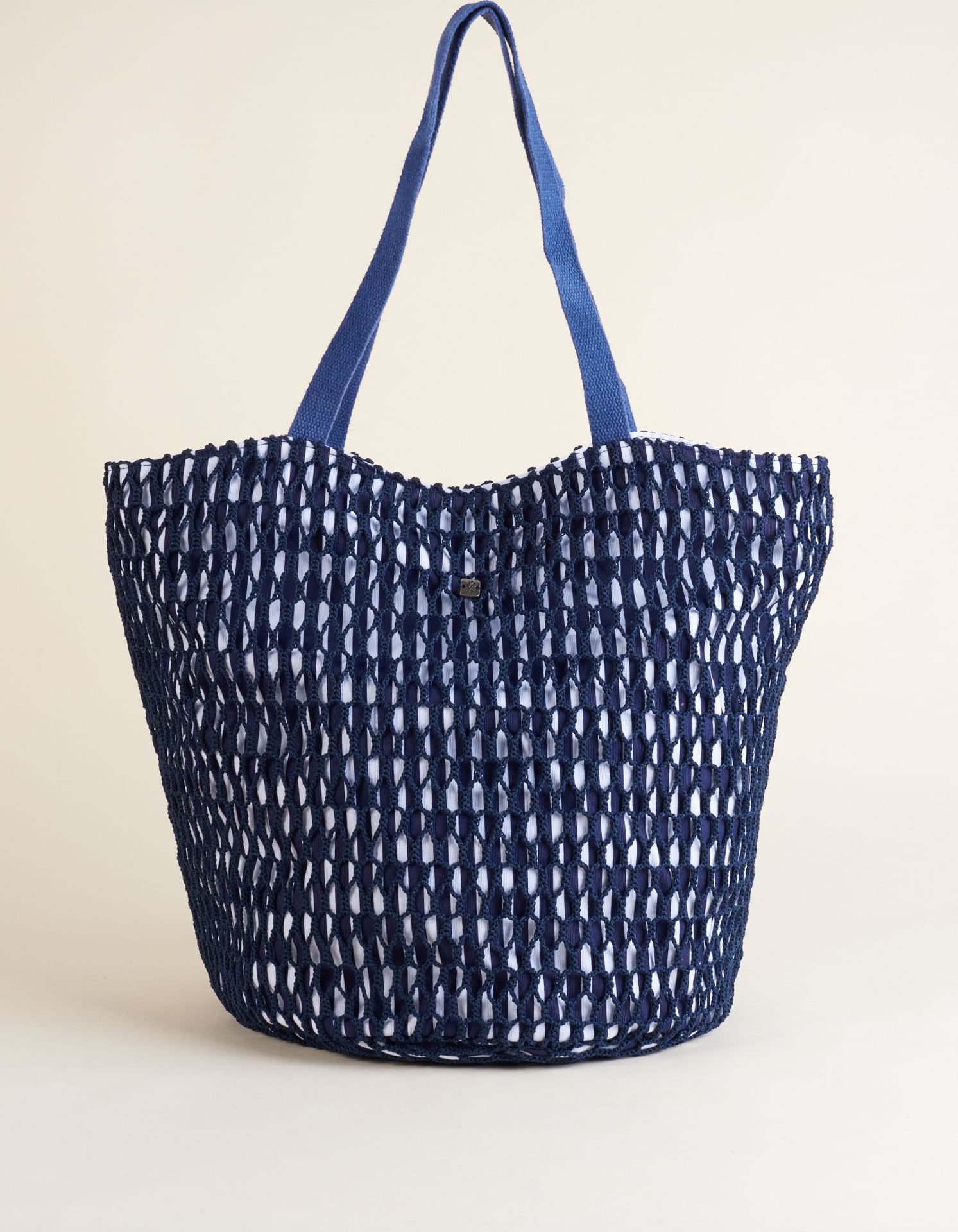 Bolsa Lona Grande Rede Artesanal - Azul Azul 2
