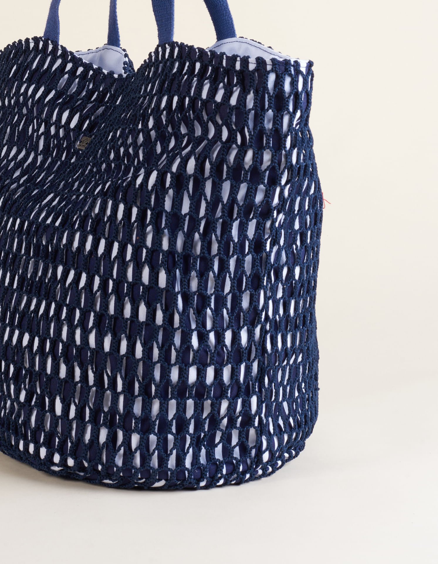 Bolsa Lona Grande Rede Artesanal - Azul Azul 3