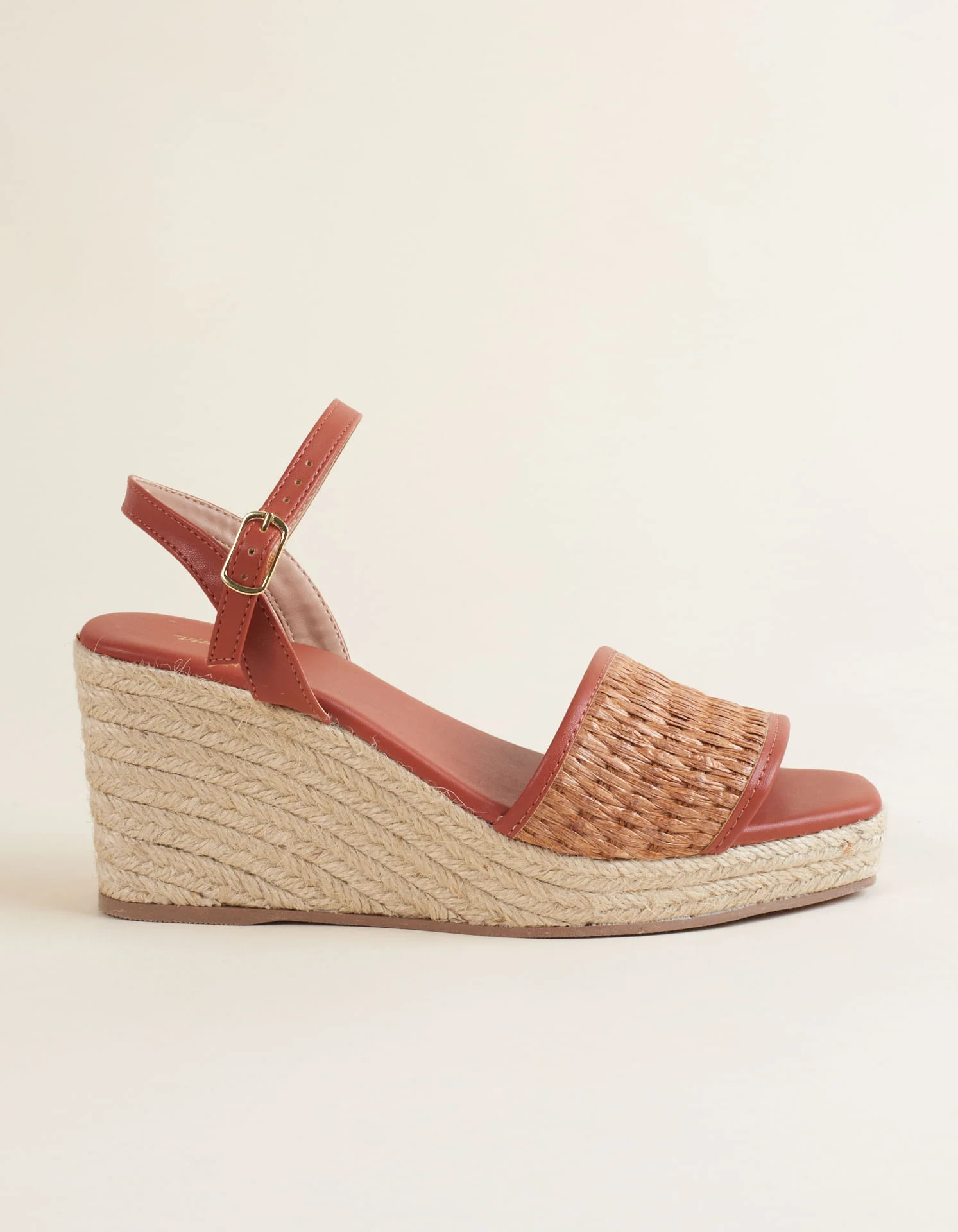 Plataforma com Tira Larga em Palha - Unica Bege 3