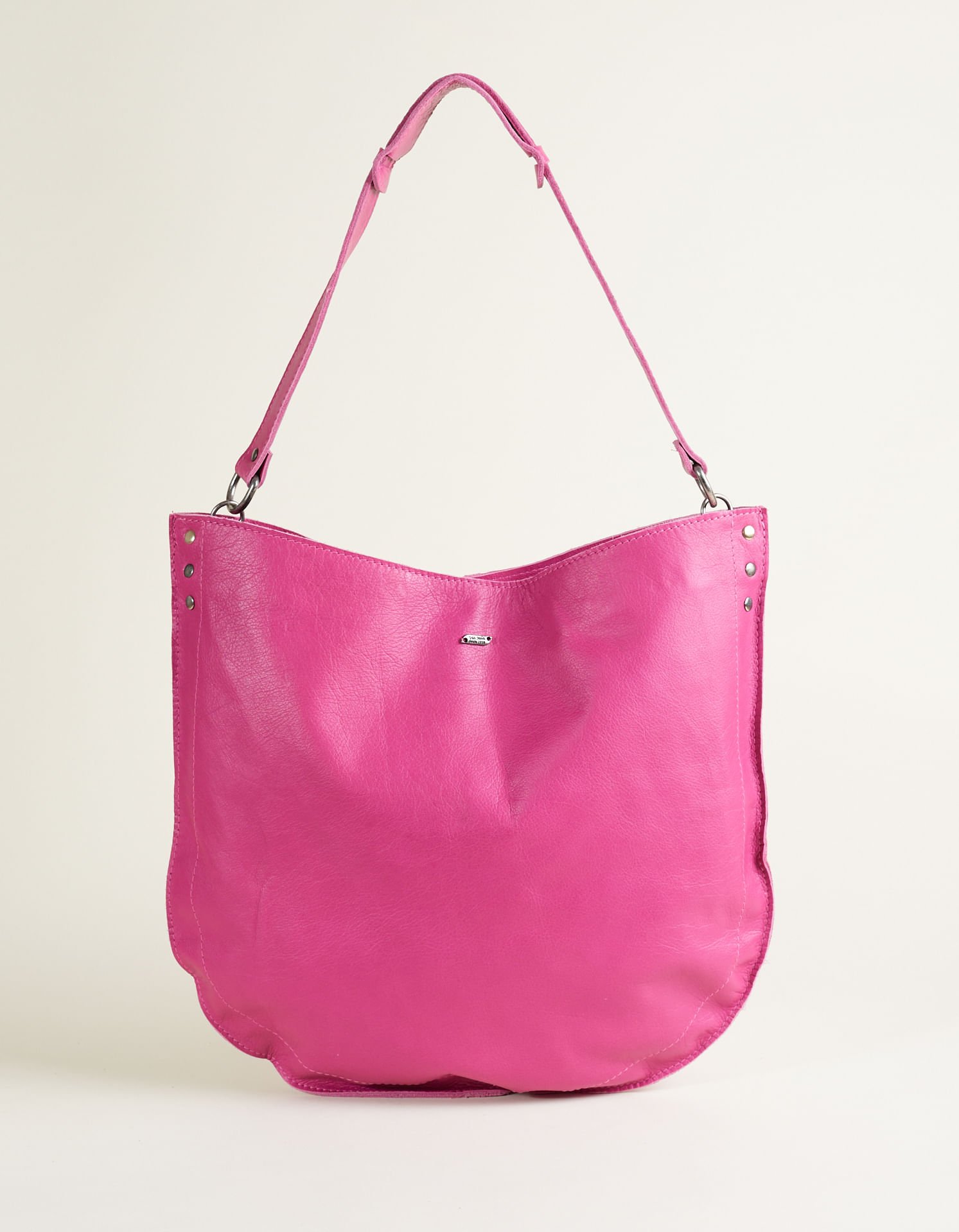 Bolsa Couro Grande detalhe Mix de Rebites - Fucsia Rosa 2
