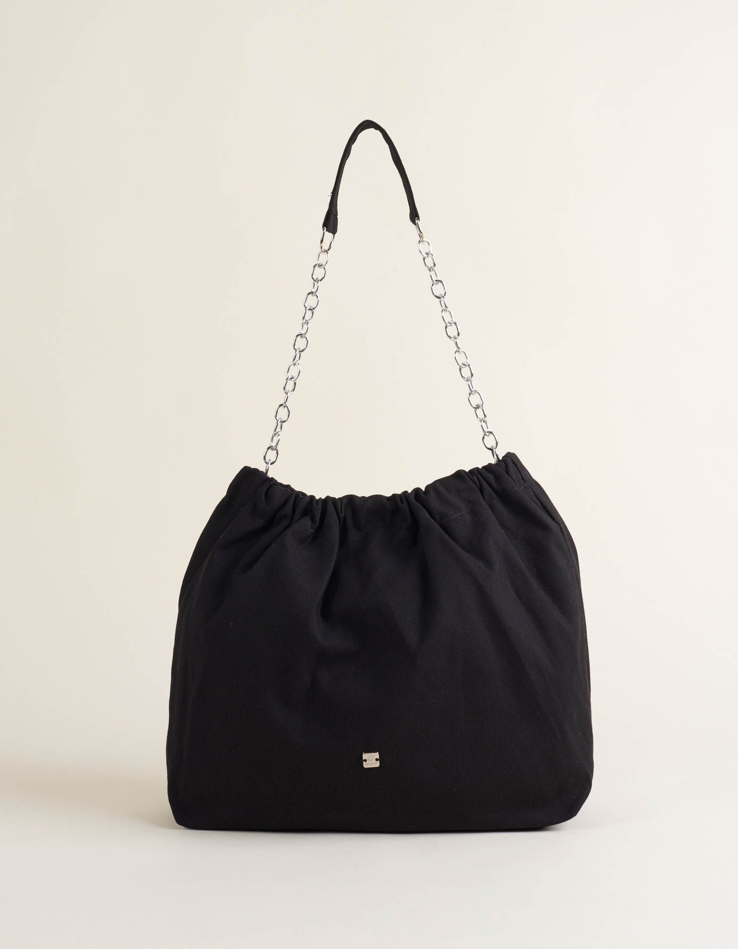 Bolsa Lona  Alça Corrente - Preto Preto 2