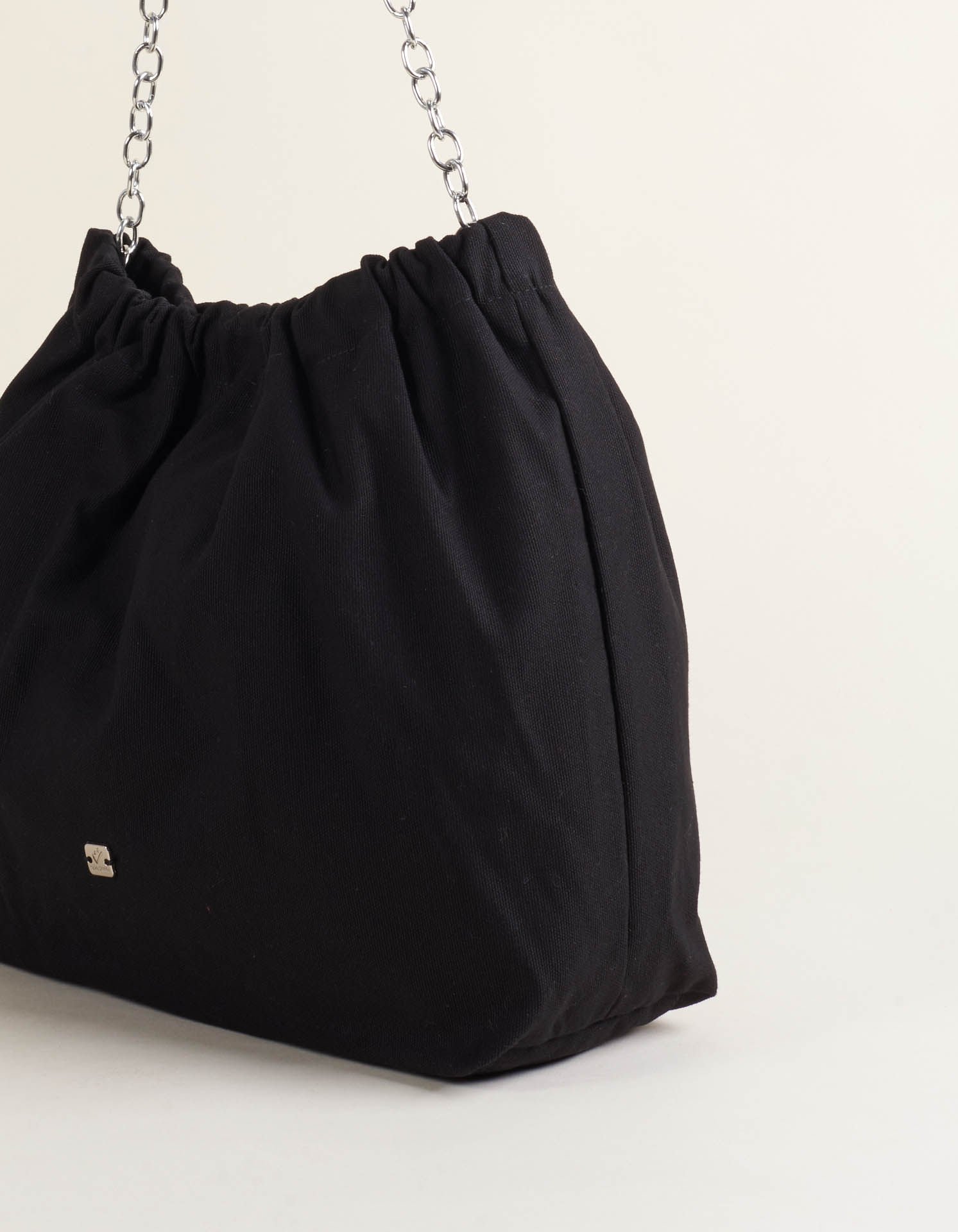 Bolsa Lona  Alça Corrente - Preto Preto 3