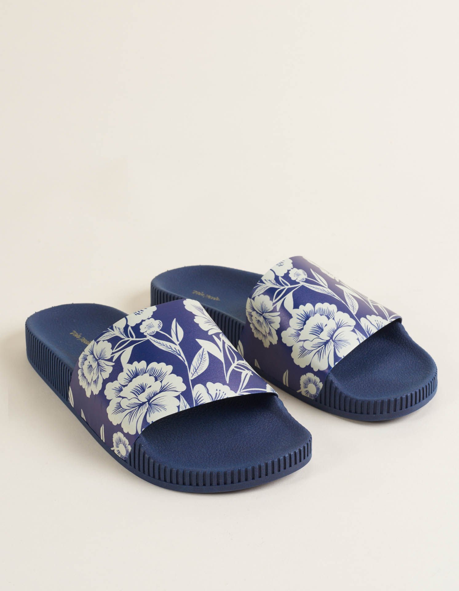 Rasteira Slide emborrachada Estampa Floral Navy - Azul Azul 2