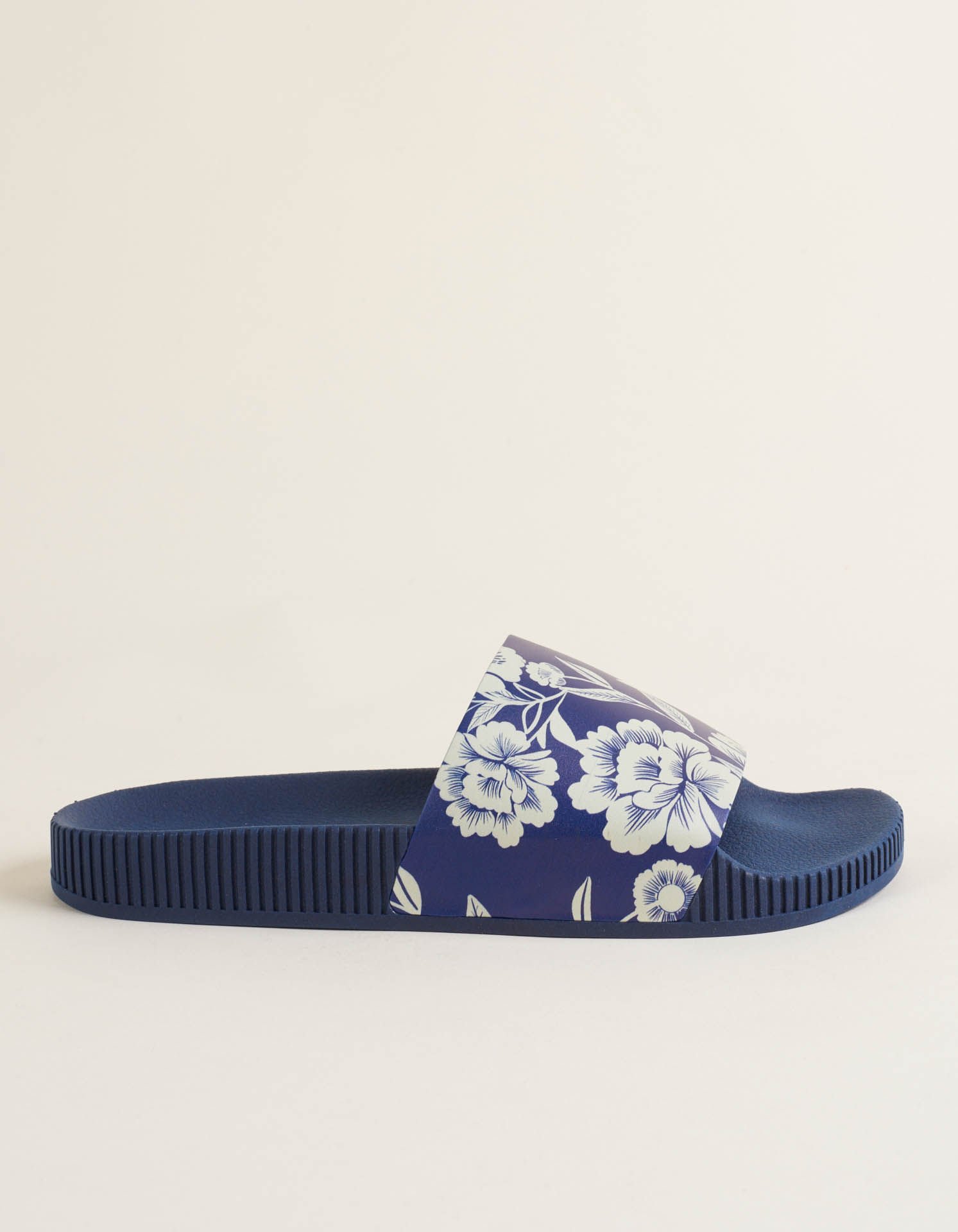 Rasteira Slide emborrachada Estampa Floral Navy - Azul Azul 3