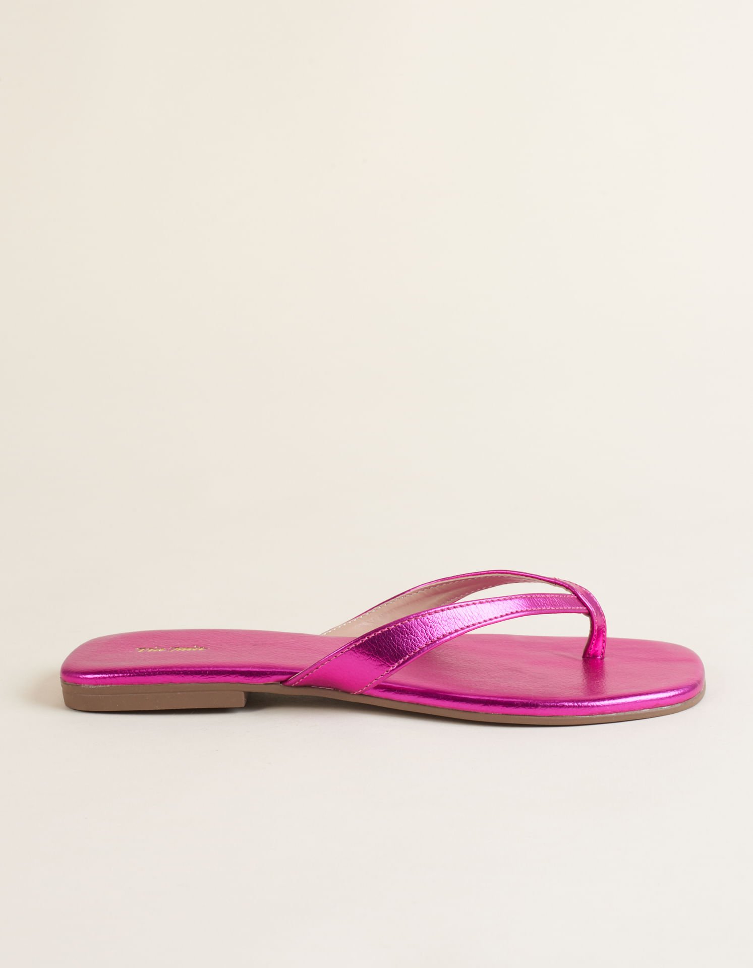 Rasteira Chinelo Metalizada - Fucsia Rosa 3