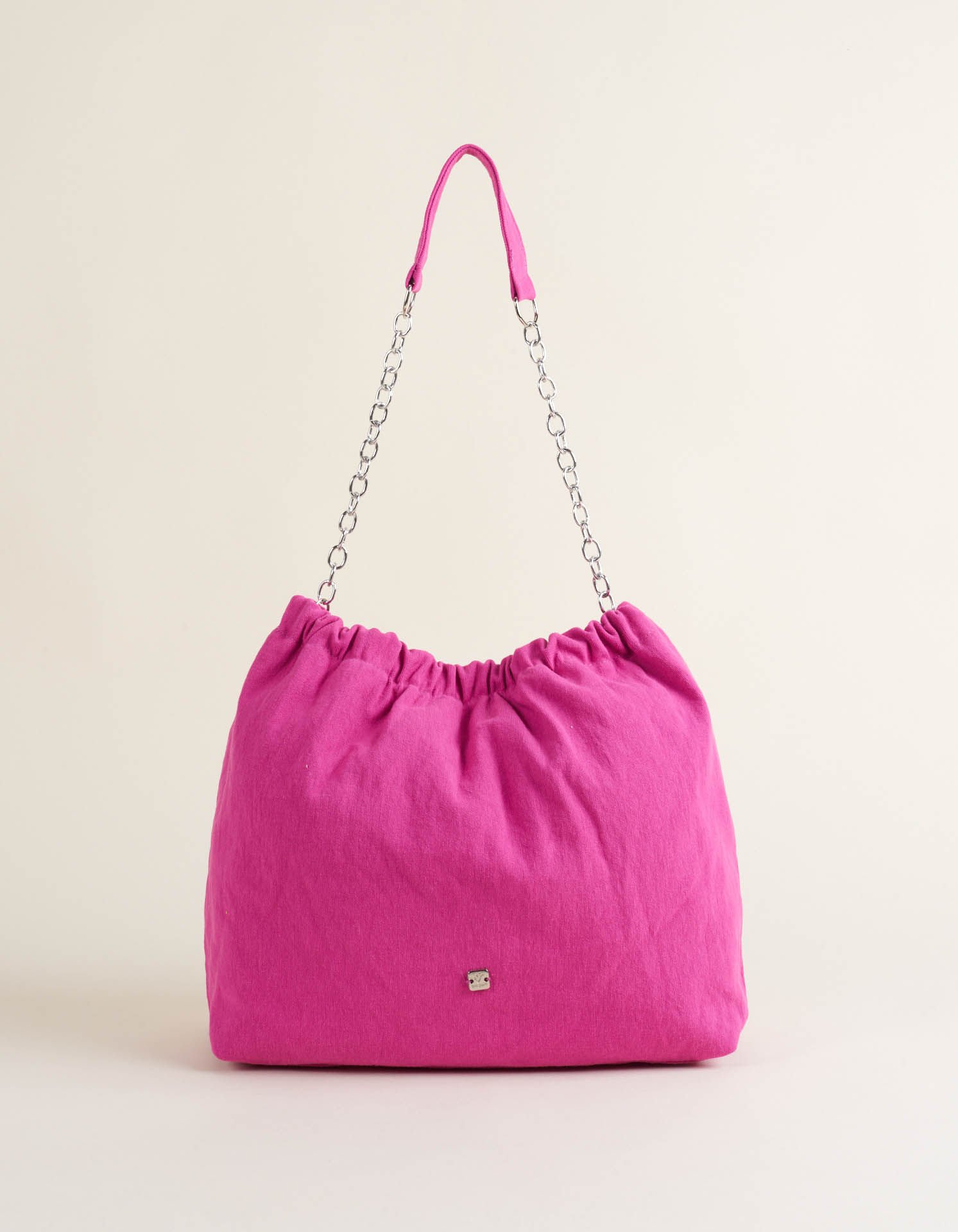 Bolsa Lona  Alça Corrente - Fucsia Rosa 2