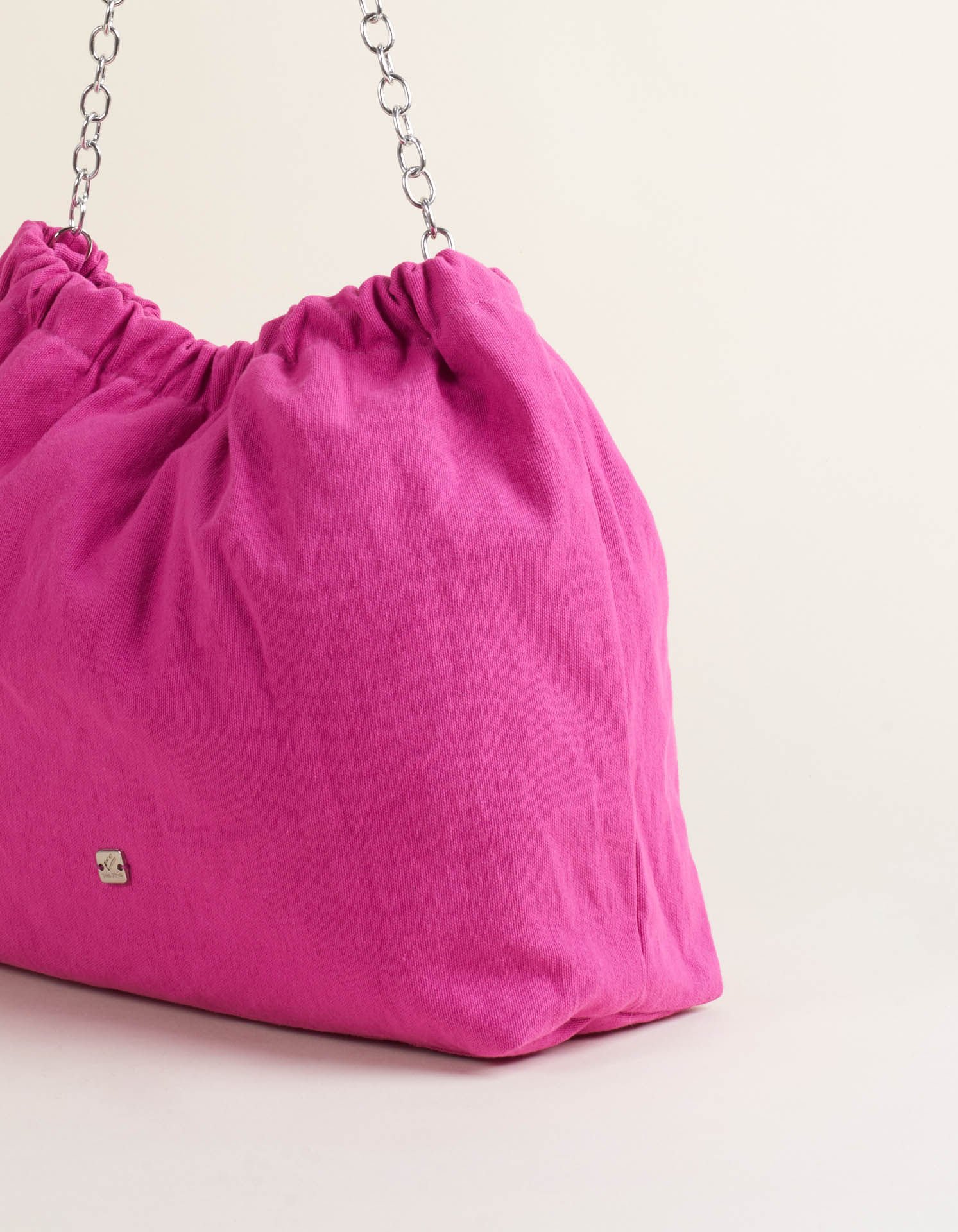 Bolsa Lona  Alça Corrente - Fucsia Rosa 3