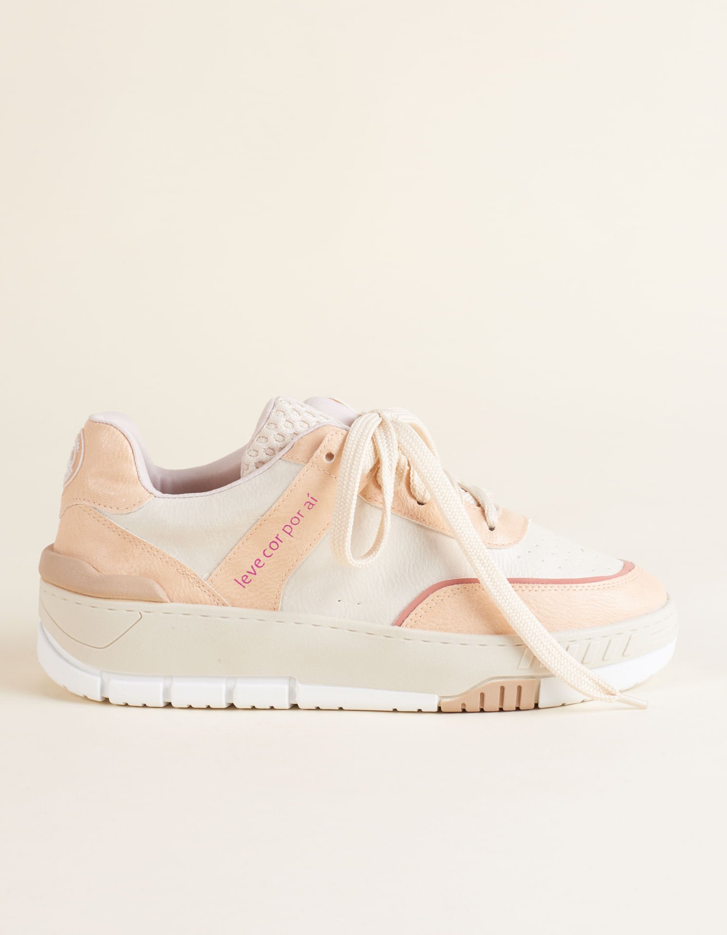 Tênis Soft com Recortes e Frase - Rose Rosa 3