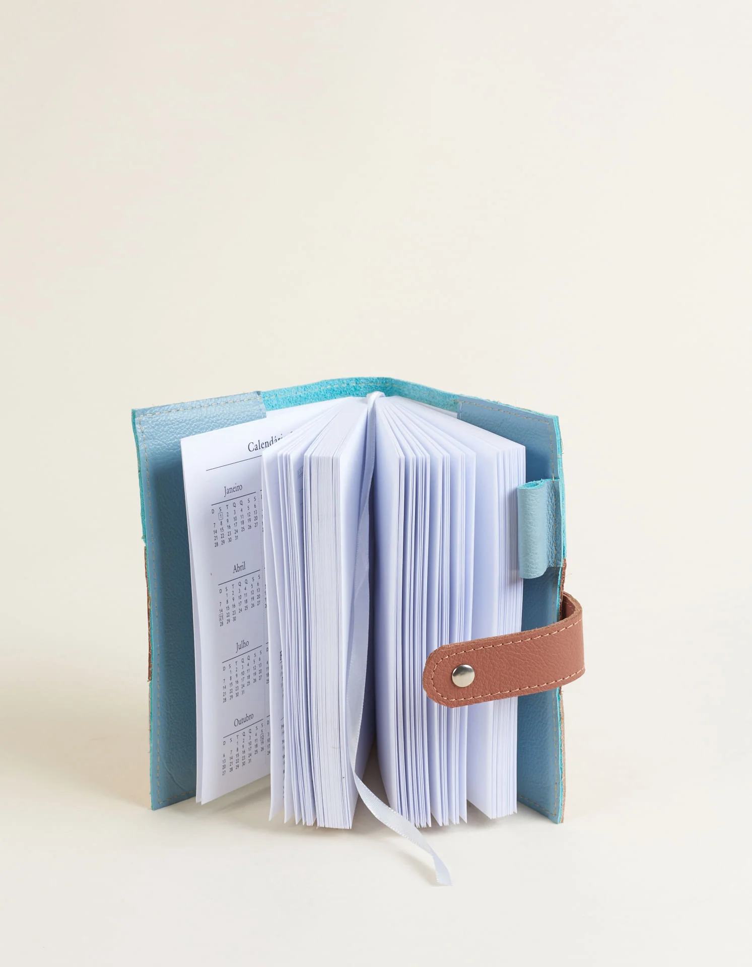 Caderno Couro Tricolor - Acqua Multicores 3