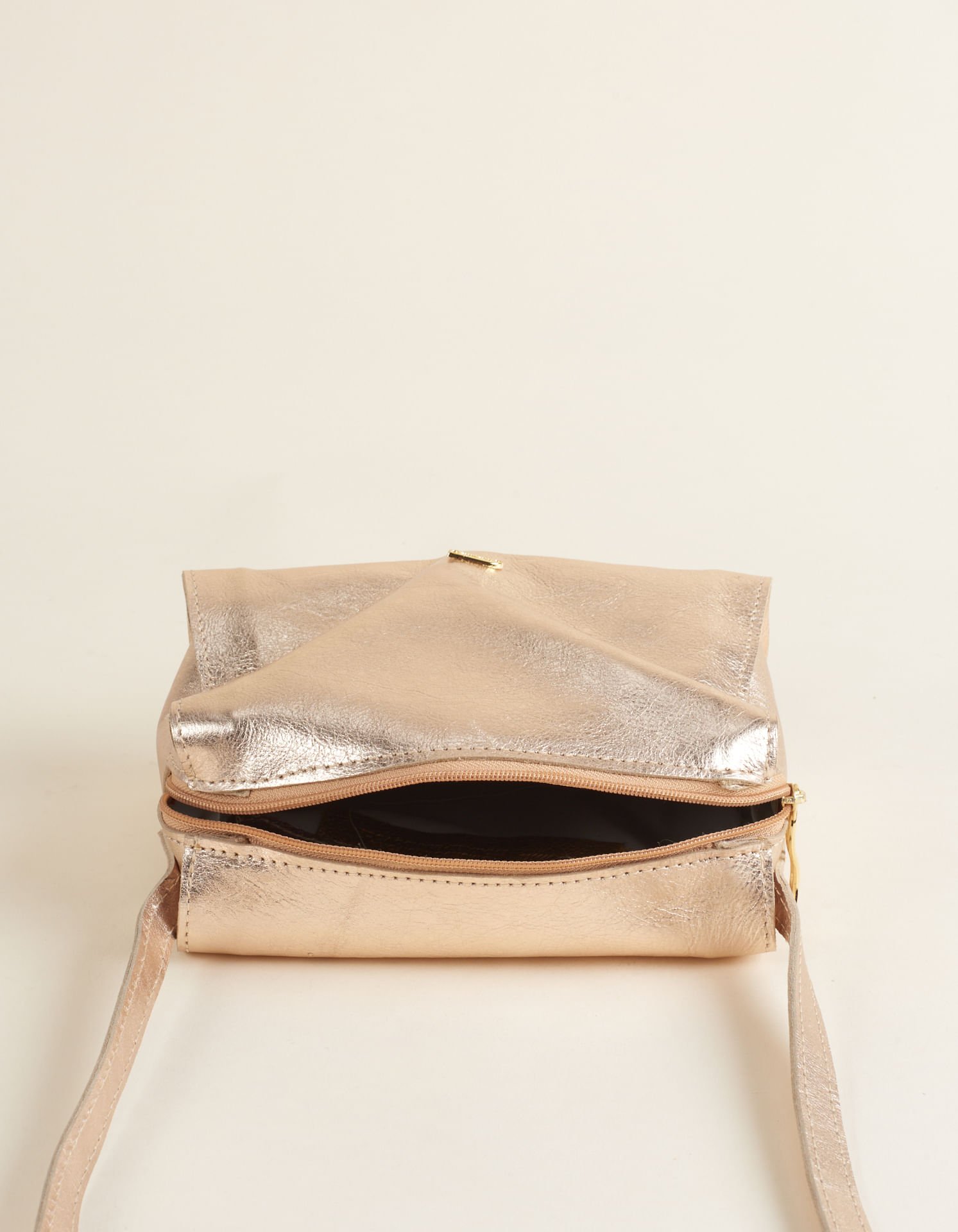 Bolsa pequena couro metalizado - Ouro light Ouro Light 3