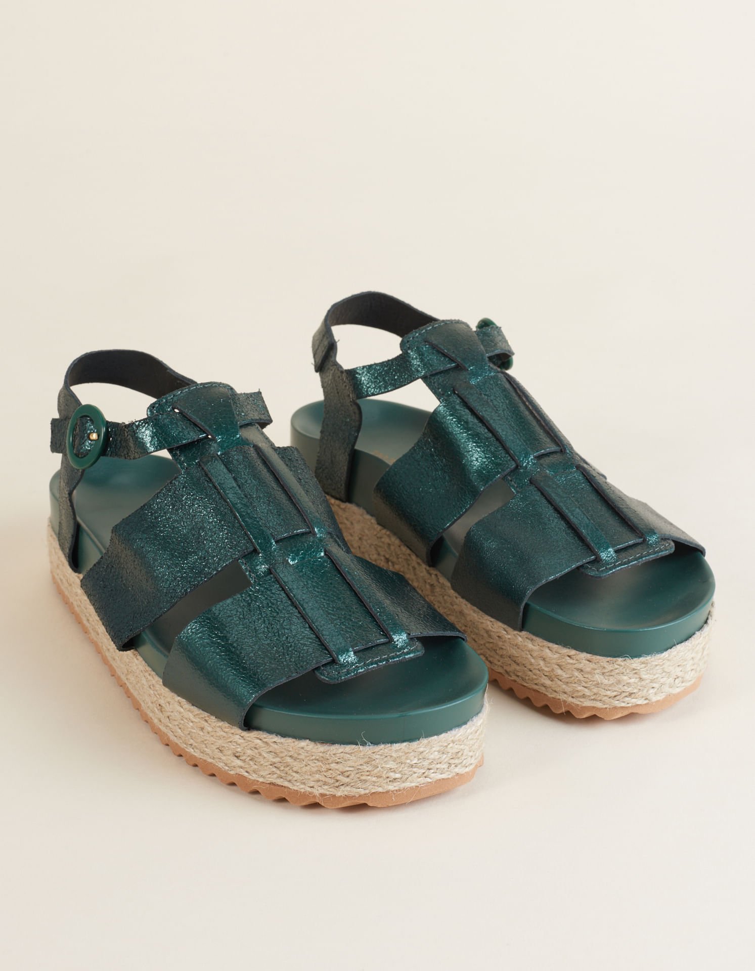 Plataforma Tiras Larga Glitter - Militar Militar 1