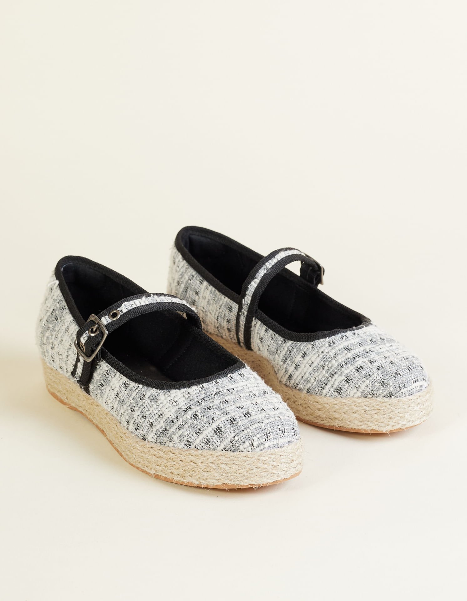 Mocassim Tecido Mescla - Preto Cinza 2