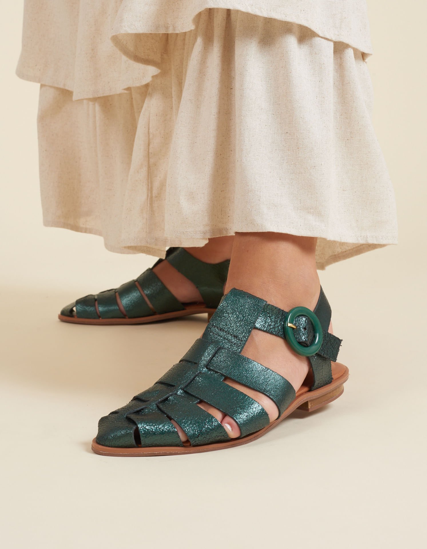 Rasteira Fisherman Glitter - Militar Militar 1