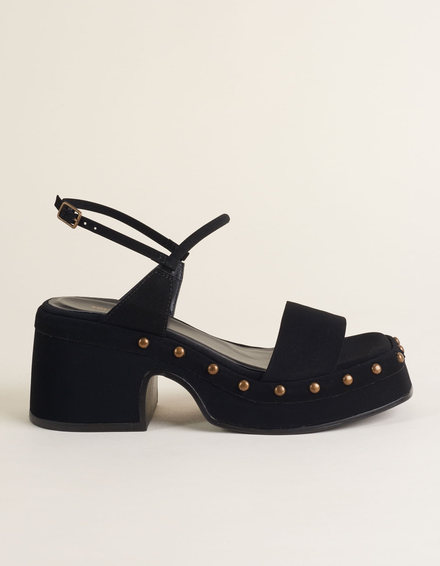 Sandália Alta Soft Com Metais - Preto Preto 2