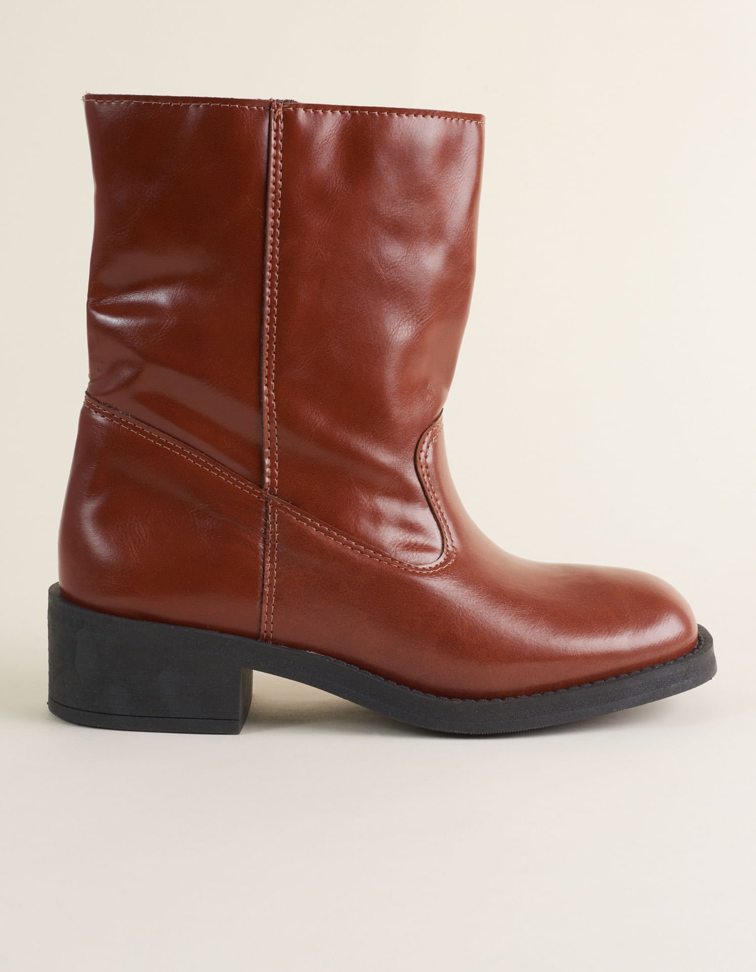 Bota Cano Médio Soft Encerado - Camel Marrom 2