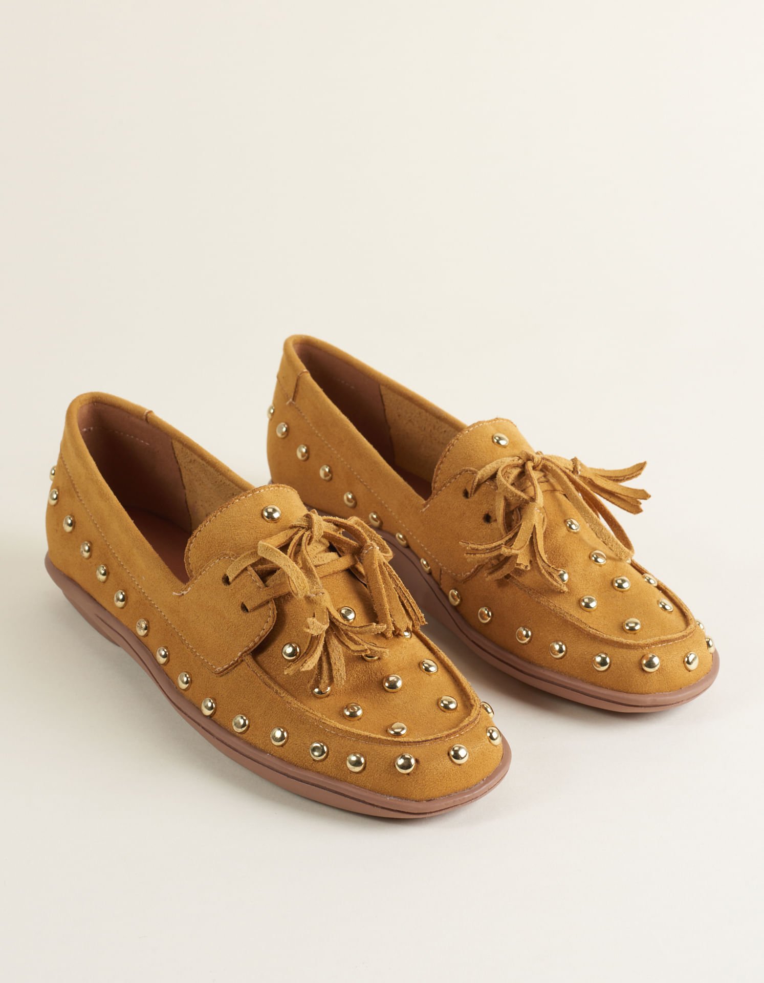 Mocassim Soft Com Tachas - Mostarda