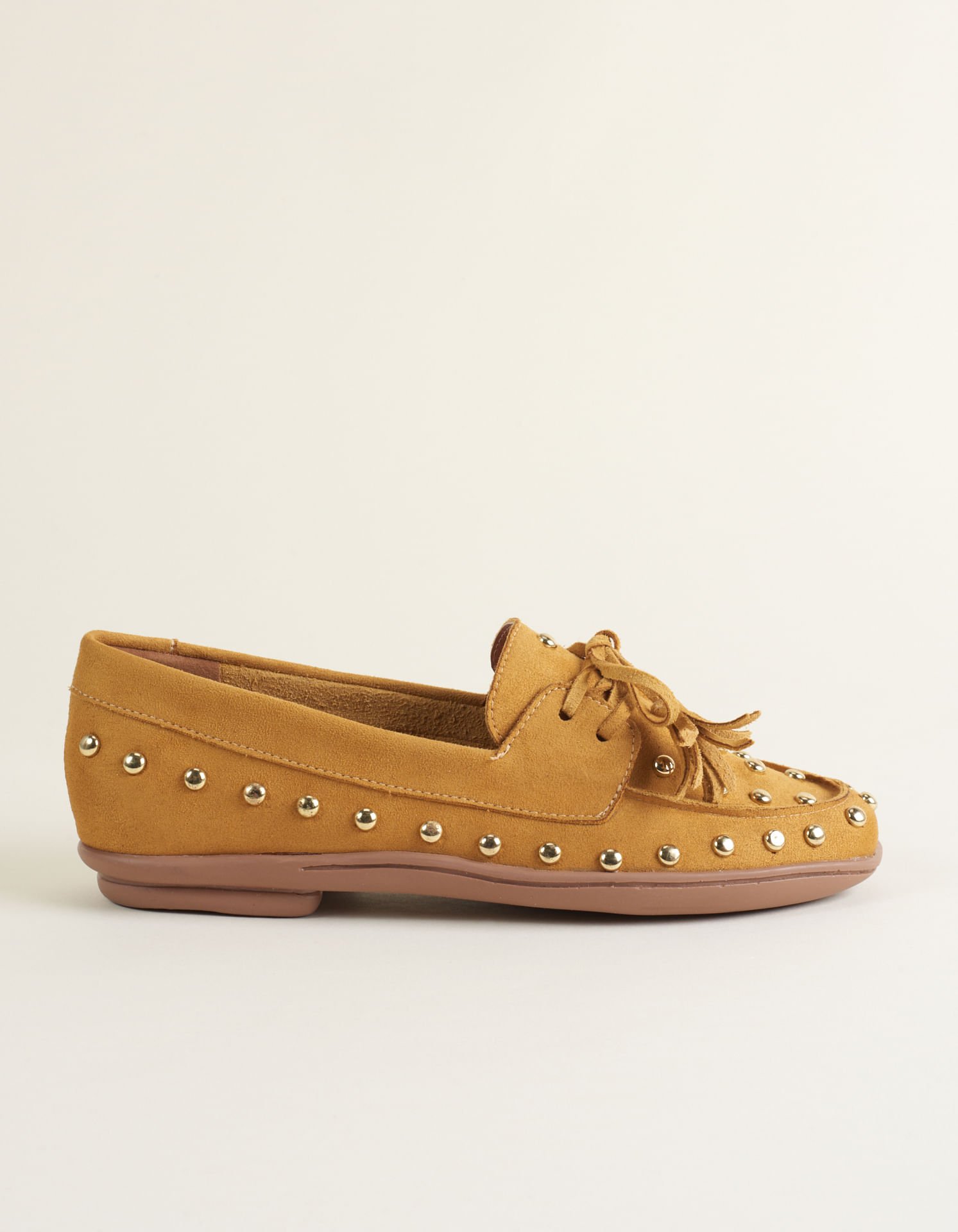 Mocassim Soft Com Tachas - Mostarda Caramelo 2