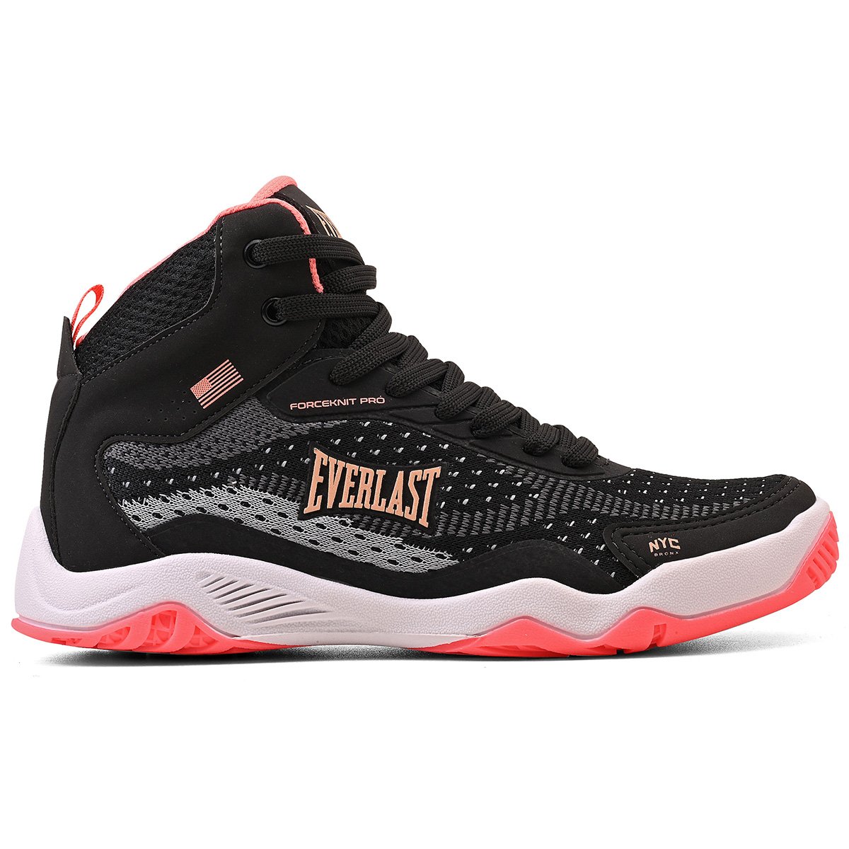 TÊNIS EVERLAST FORCEKNIT PRO FEMININO PRETO/ROSA