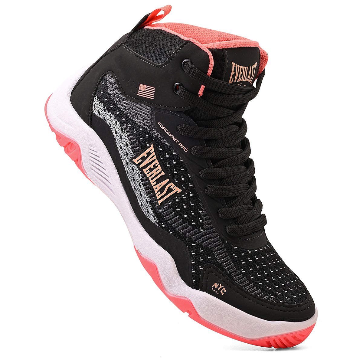 TÊNIS EVERLAST FORCEKNIT PRO FEMININO PRETO/ROSA Preto/Rosa 4