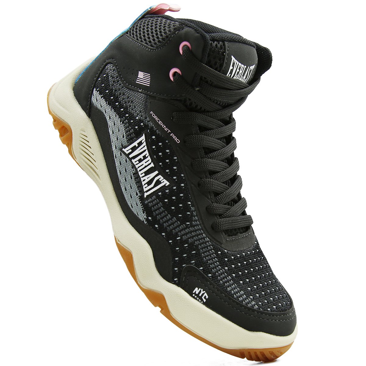 TÊNIS EVERLAST FORCEKNIT PRO FEMININO PRETO/BEGE Preto 4