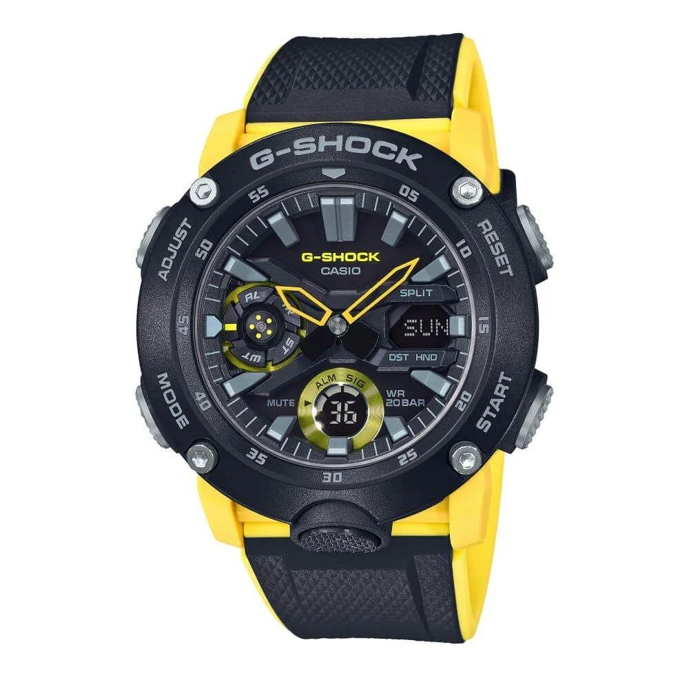 Relógio Amarelo e Preto Masculino Casio G-Shock GA-2000-1A9DR Multicores 1