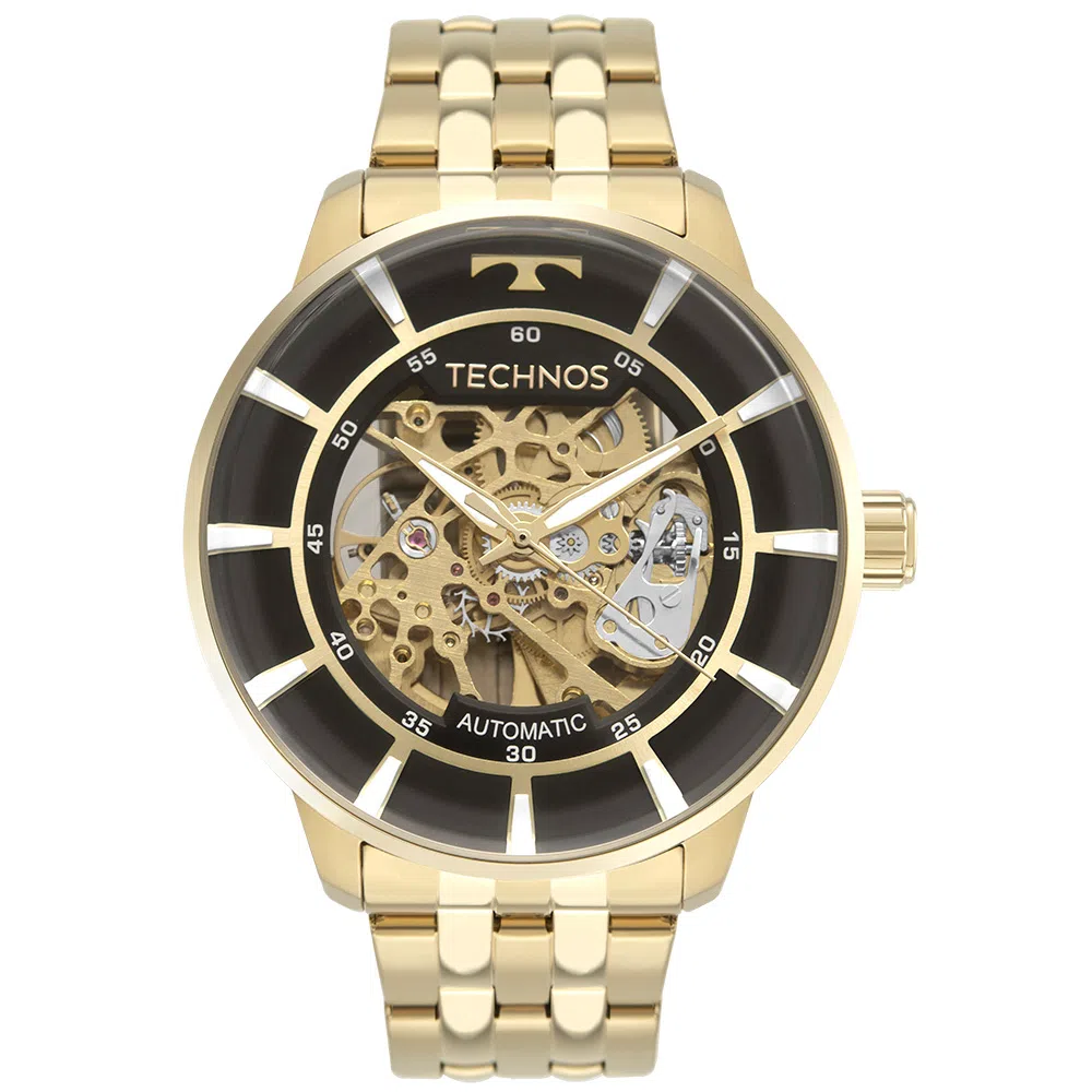 Relógio Dourado Masculino Technos Automático G3265AA/1P Dourado 1