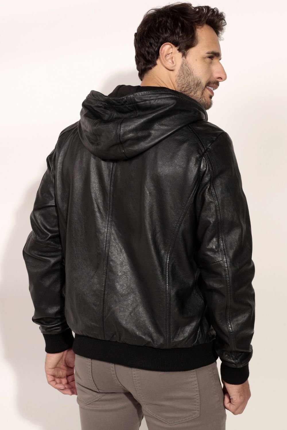 Jaqueta Preta Jaqueta Couro Com Capuz Moletom Renner Rosa Moletom