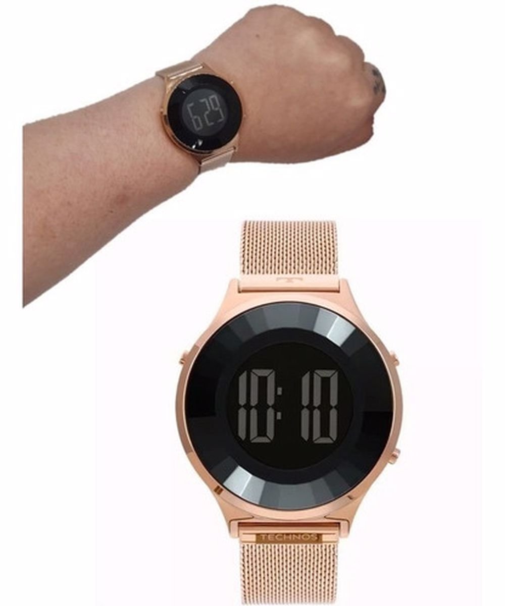 Relógio Technos Crystal Feminino BJ3851AF/4P - Rose c/luz Rosa 2