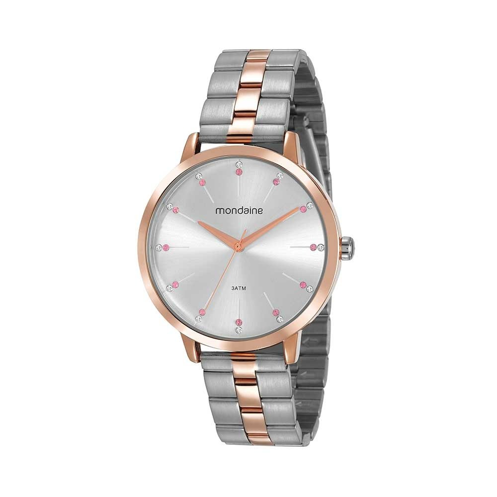 Relógio Feminino Mondaine Bicolor Rose e Prata - 53659LPMVGE4 Prata 1