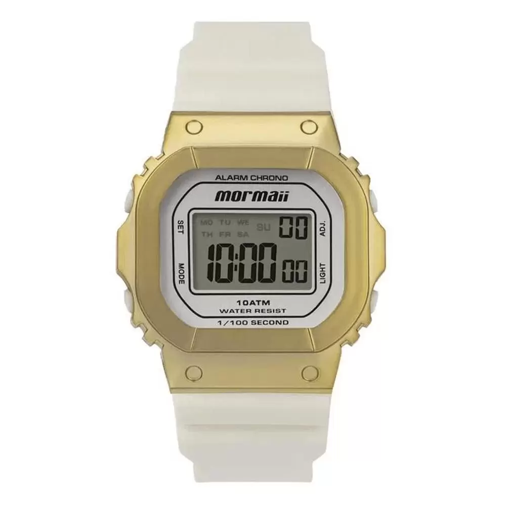 Relógio Dourado e Branco Feminino Mormaii MO0303C/6B