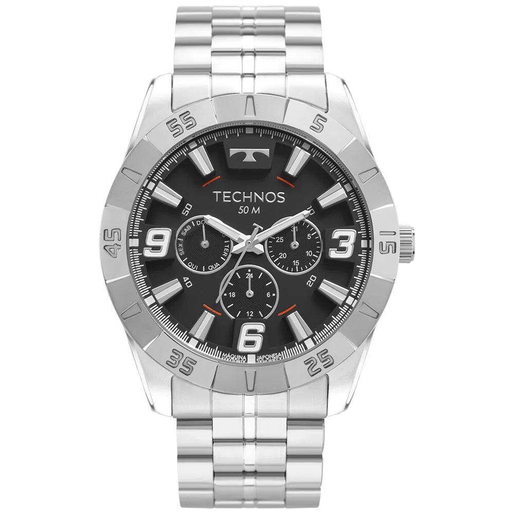 Relógio Prata Masculino Technos Racer 6P29ALB/1P Prata 1