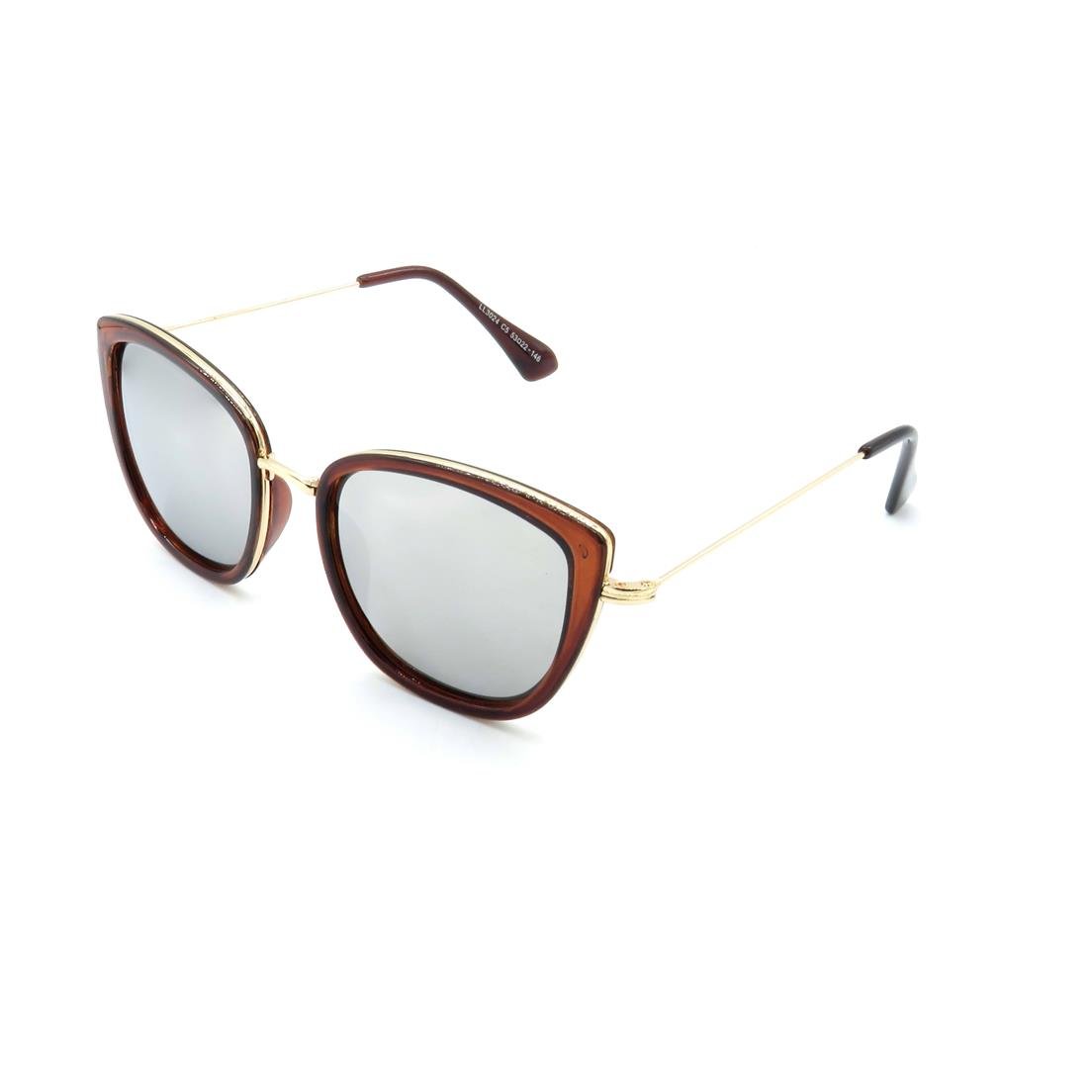 Óculos Solar Prorider Retrô Dourado e Marrom Com Lente Espelhada Prata - LL3024C5 Dourado 1