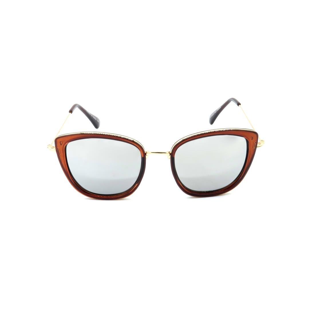 Óculos Solar Prorider Retrô Dourado e Marrom Com Lente Espelhada Prata - LL3024C5 Dourado 2