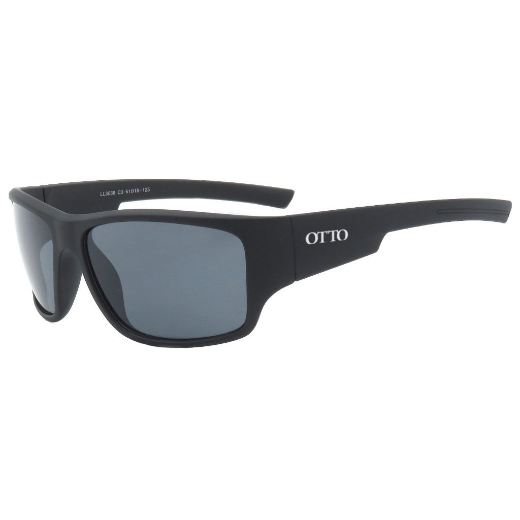 Óculos de Sol Esportivo OTTO em Grilamid® TR-90 Preto Fosco Preto 1