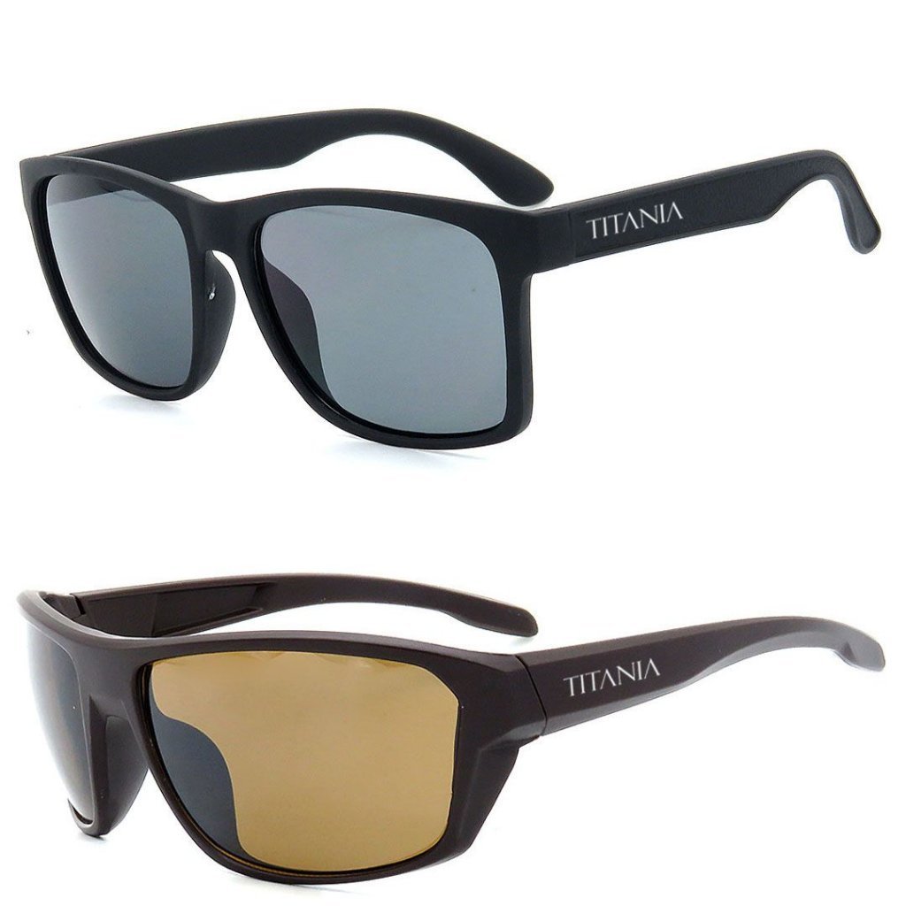 Kit 2 Óculos de Sol Homem Titânia Esportivo Preto 1