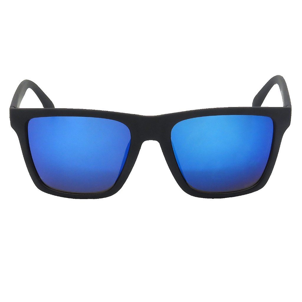 Óculos de Sol OTTO em Grilamid® TR-90 Quadrado Preto Fosco Espelhado Azul Preto 2
