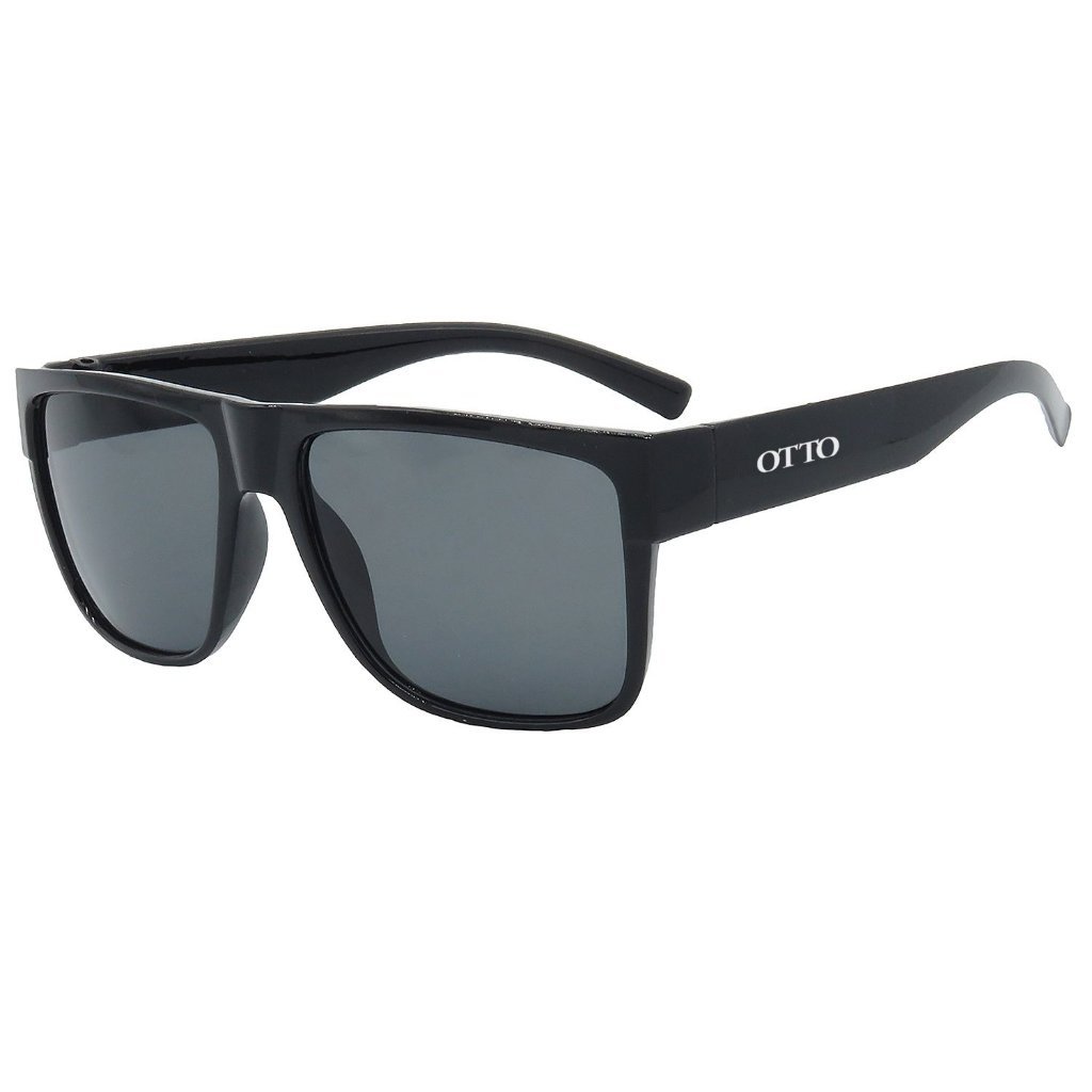 Óculos de Sol OTTO em Grilamid® TR-90 Quadrado Preto Fosco LL1052-X Preto 1