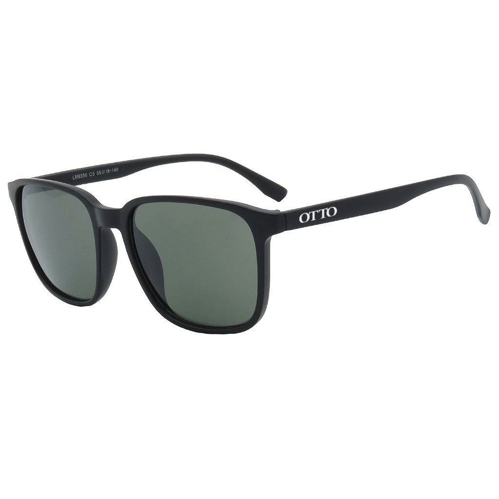 Óculos de Sol OTTO em Grilamid® TR-90 Quadrado Preto Fosco LM9356-1 Preto 1