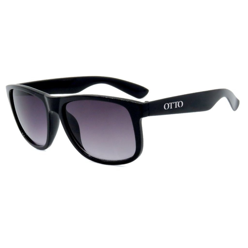 Óculos de Sol OTTO em Grilamid® TR-90 Quadrado Preto Lente Roxa Degradê Preto 1