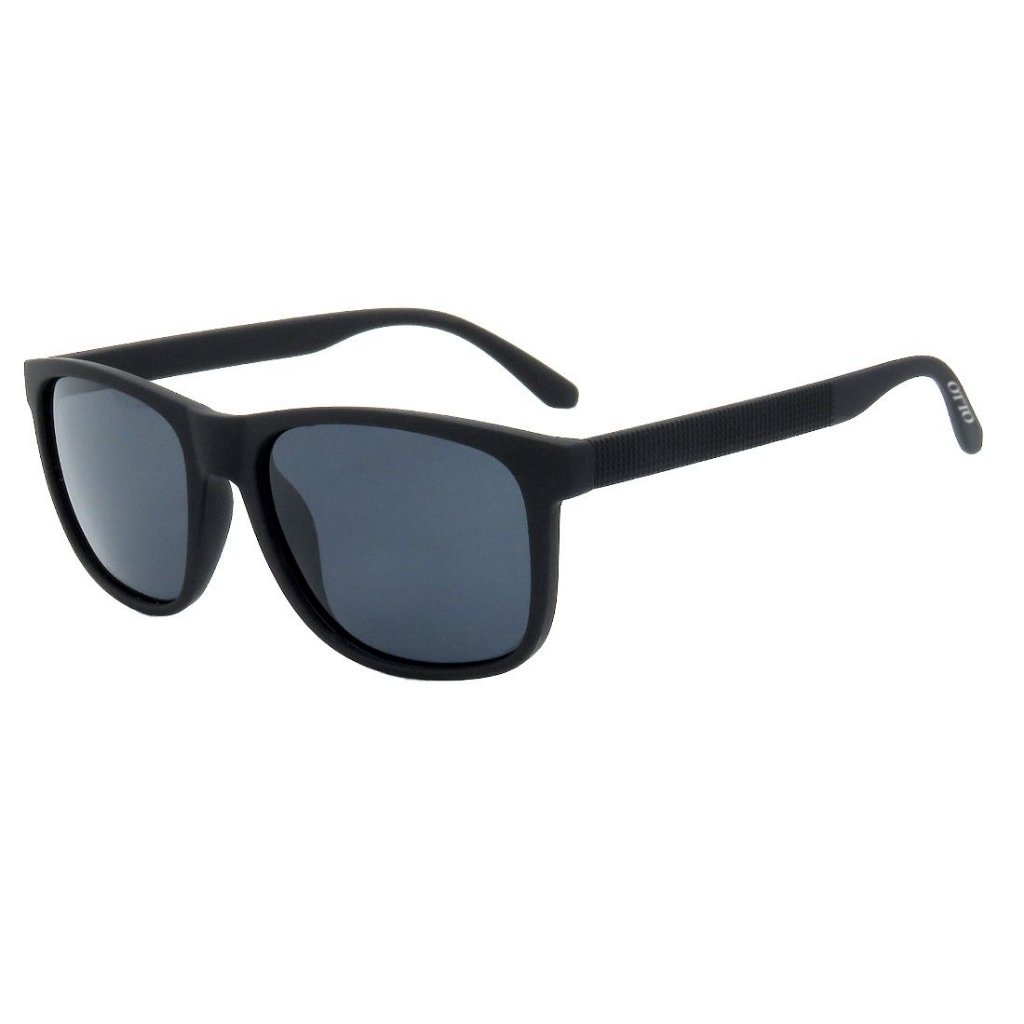 Óculos de Sol OTTO em Grilamid® TR-90 Quadrado Preto Fosco Preto 1