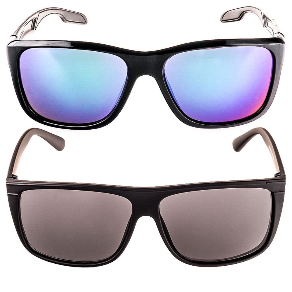 Kit de 2 Óculos de Sol Masculinos Voor Vert Espelhado Azul e Preto Fosco Sortidas 2