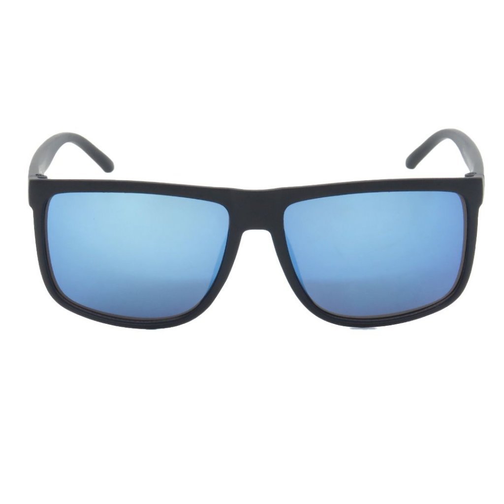 Óculos de Sol Infantil em Grilamid® TR-90 Eva Solo Quadrado Preto Espelhado Preto 2