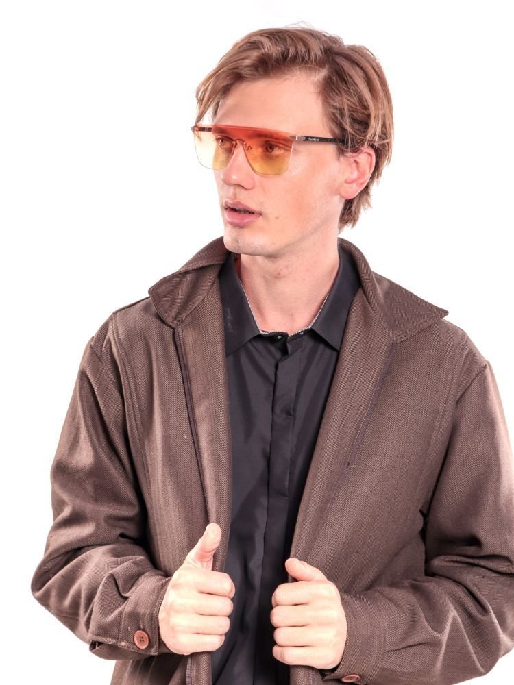 Óculos de Sol OTTO - Preto com Lente Degradê Rosa e Amarelo Preto 3