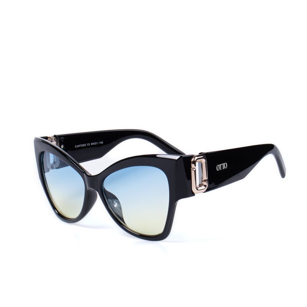 Óculos de Sol OTTO - Gatinho Preto com Lente Degradê Azul Preto 3