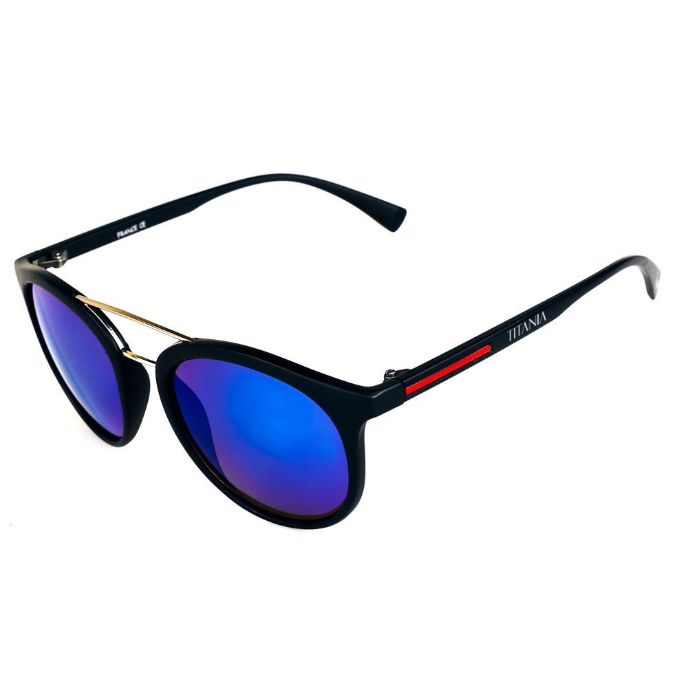 Óculos de Sol Titania Preto Fosco com Detalhe Prata Preto 2
