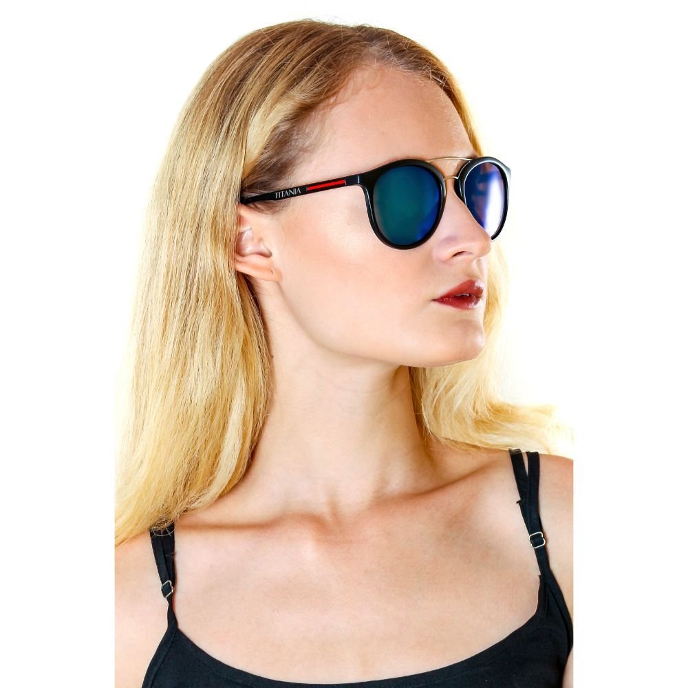 Óculos de Sol Titania Preto Fosco com Detalhe Prata Preto 3