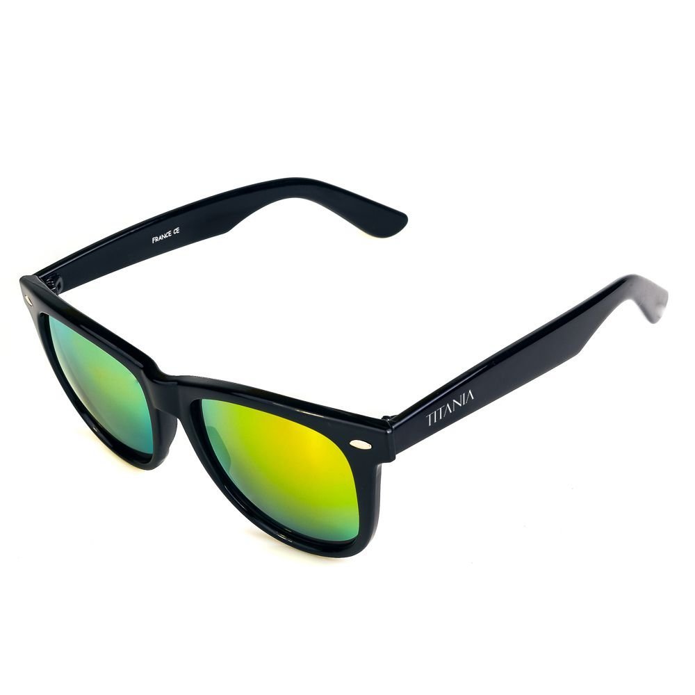Óculos de Sol Titania Arredondado Preto com Lente Espelhada Collors Preto 1