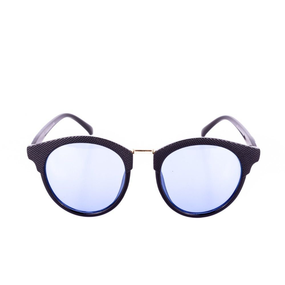 Óculos de Sol Conbelive Redondo Preto com Lente Azul Preto 1