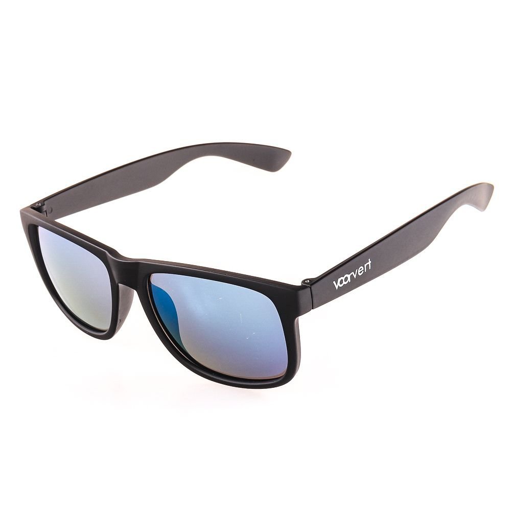 Óculos de Sol Voor Vert Preto Fosco com Lente Espelhada Azul - VVOCS25247-1 Preto 1