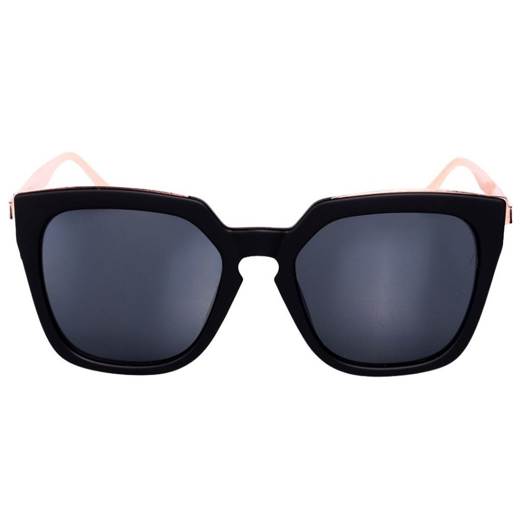 Óculos de Sol Feminino BellClover Preto Fosco com Dourado Preto 3